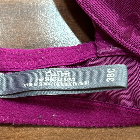 38C Aerie Katie magenta pink / purple bow print lightly lined bra - Picture 2 of 4